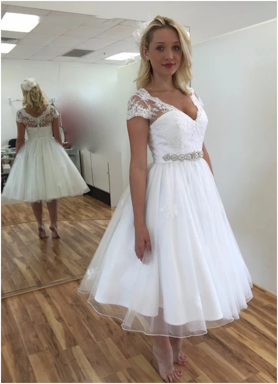 plus size knee length wedding dresses