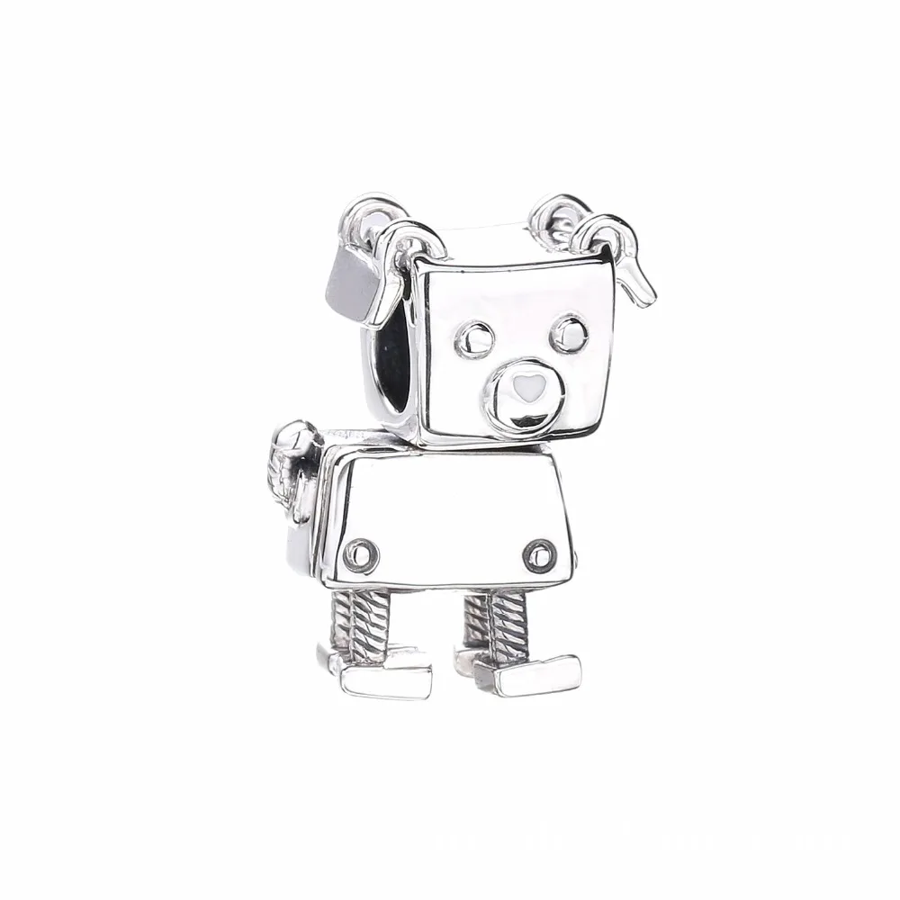 

Fit Original Pandora Charms Bracelet 925 Sterling Silver Bot Dog Pets Animal Charm Bead DIY Jewelry Making Heart Nose Lovely