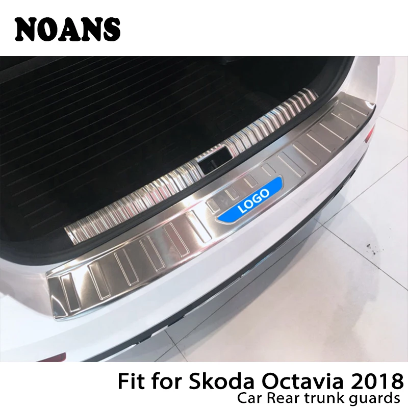 

NOANS For Skoda Octavia A5 A7 MK3 2018 Auto Car Rear Trunk Door Bumper Anti Scratch Strips Stainless Steel Accessories