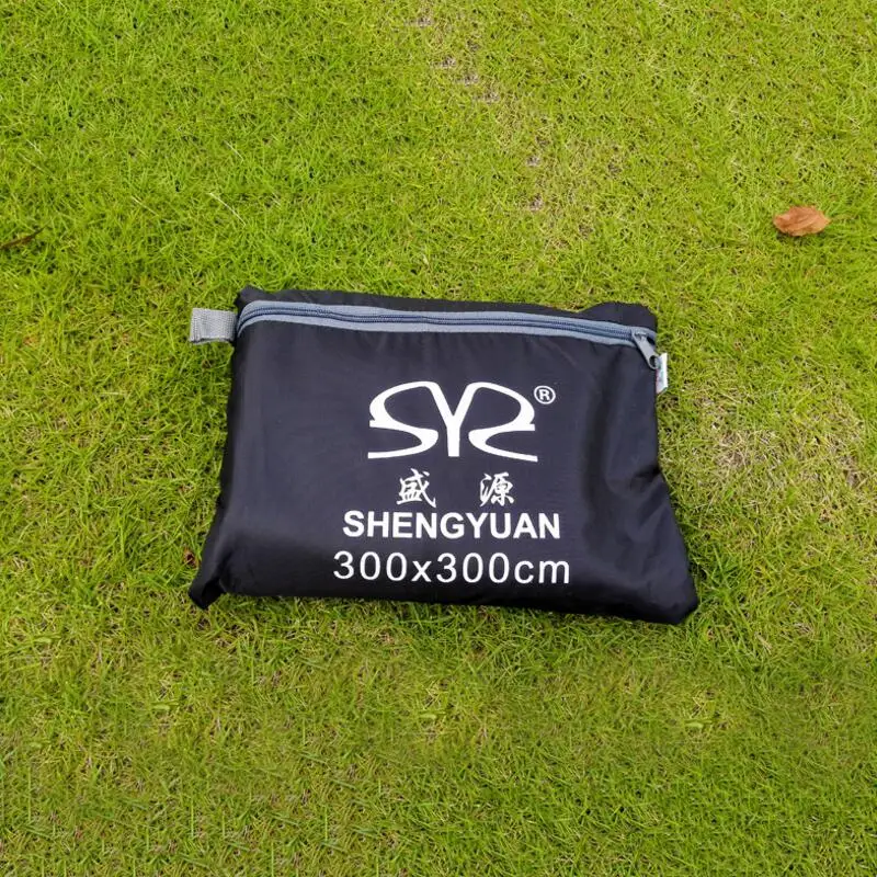 3*3 M المحمولة قماش القنب للماء في الهواء الطلق التخييم حصيرة المضادة للأشعة فوق البنفسجية أكسفورد القماش الفضة خيمة فراش للتخييم نزهة شاطئ حص...