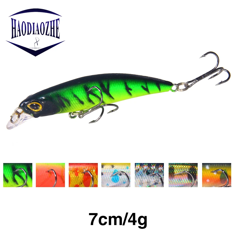

HAODIAOZHE New Minnow Wobblers Fishing Lure Isca Jerkbait Artificial Sinking 70mm 4g Japan Hard Pesca Quality Plastc Bait YU237A