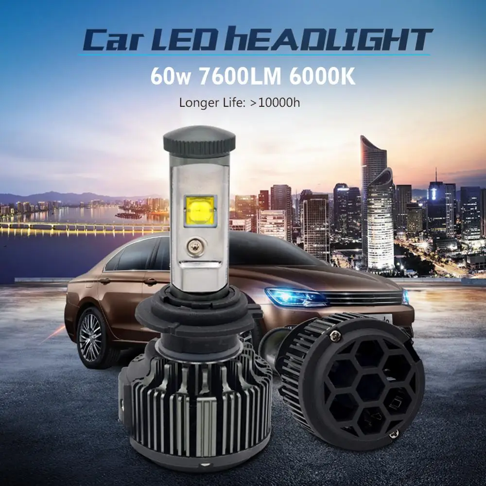 

HB4 LED Car Light 9006 60W 7600LM Led Headlight Auto Front Fog Lights Headlamp 6000k Pure White