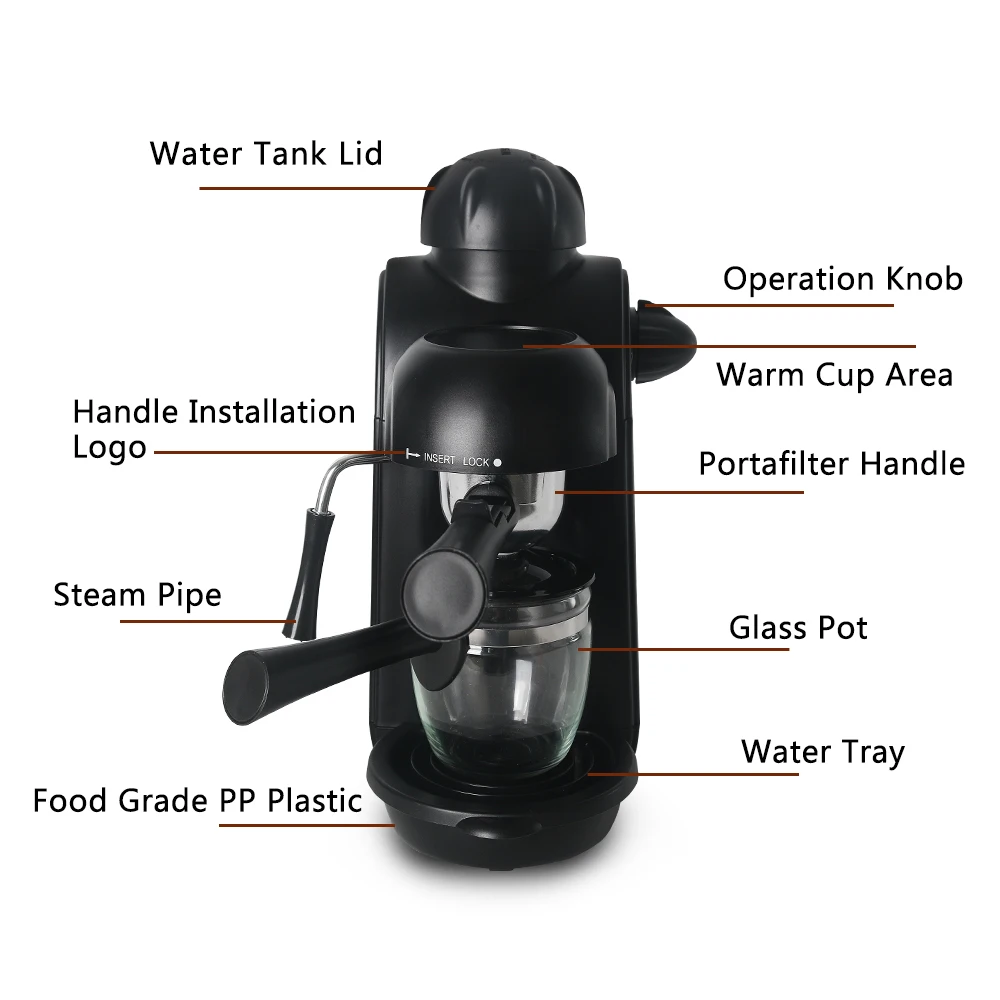 ITOP 5 Bar Household Semi-automatic Espresso Coffee Maker Italian Coffee Machine Electric Milk Foam Cappuccino Maker 220V ITOP 5 Bar Household Semi-automatic Espresso Coffee Maker Italian Coffee Machine Electric Milk Foam Cappuccino Maker 220V