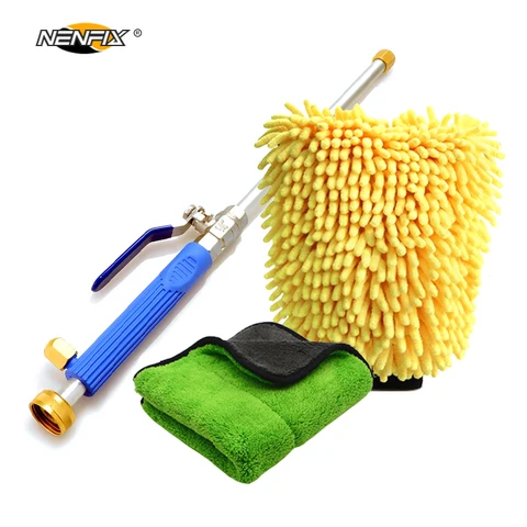 Pistola de Água para Lavagem de Carro Pistola para Lavar Carro de Alta Pulverizador para Água Lavagem à Prova Luva e Toalha para Limpeza de Carro Detalhe de Cera Pressão Água Microfibra Peças d’ 3