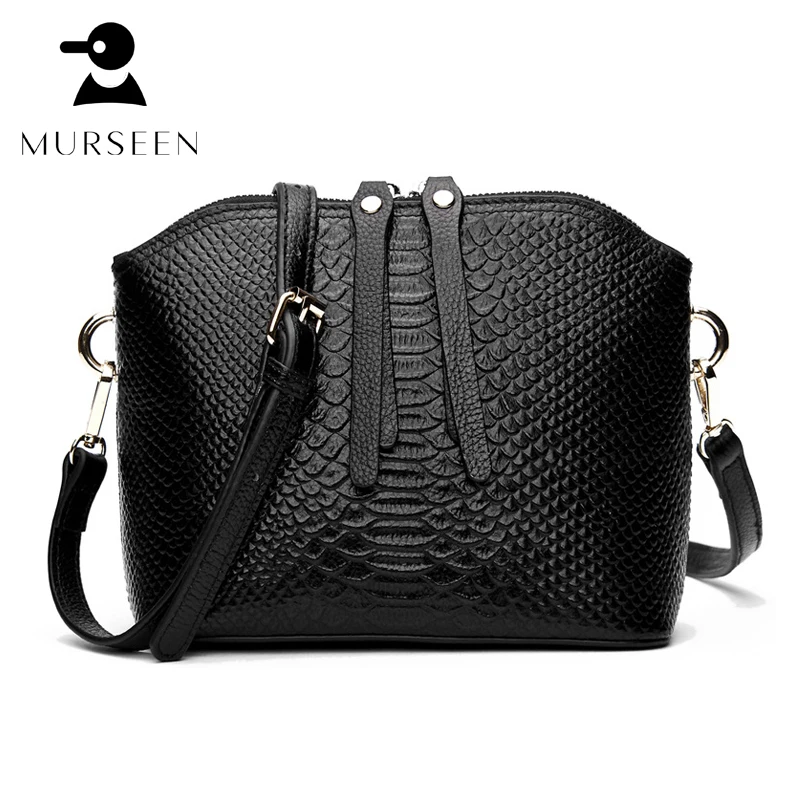 

2017 New Women Genuine Cow Leather Fashion Bags Large Capacity Serpentine Shoulder Bags Female Luxury Brand Handbag Ladies Black