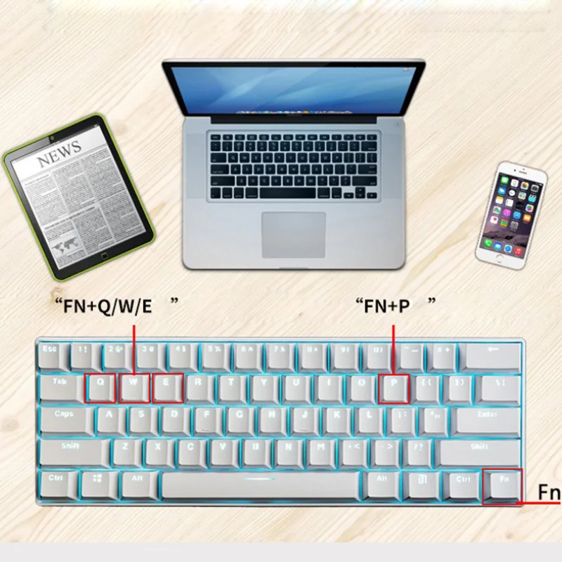 Механическая Bluetooth клавиатура для планшета телефона компьютера Mac с RGB