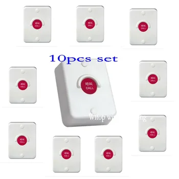 

Free shipping!! 10pcs set red silica button,waterproof, sun-proof, dustproof, shockproof wireless paging transmitter, pager call
