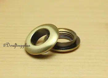 

eyelets metal with washer grommets anti bronze round 8 pieces 10 mm AB58