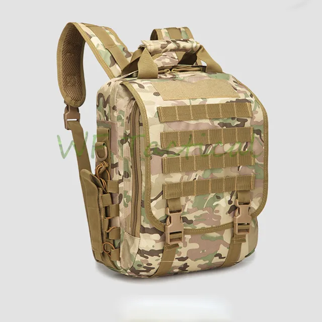 Tactical 14" Laptop Sling Bag waterproof Molle Computer Backpack Outdoor Sports Travel Camping