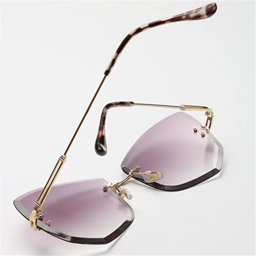 NYWOOH Oversized Gradient Sunglasses Women Vintage Brand Designer Rimless Sun Glasses Lady Shades Eyewear Metal Eyeglasses