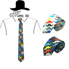Модный дизайн 2 дюйма/5 см широкий "Красочные Усы белый/черный" узор классический галстук полиэстер тканые мужские вечерние галстуки на шею