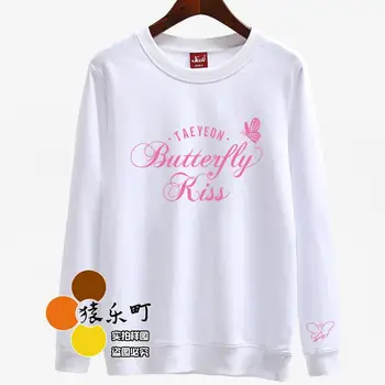 

Spring autumn kpop girl's generation taeyeon solo album butterfly kiss printing sweatshirts thiin pullover hoodies