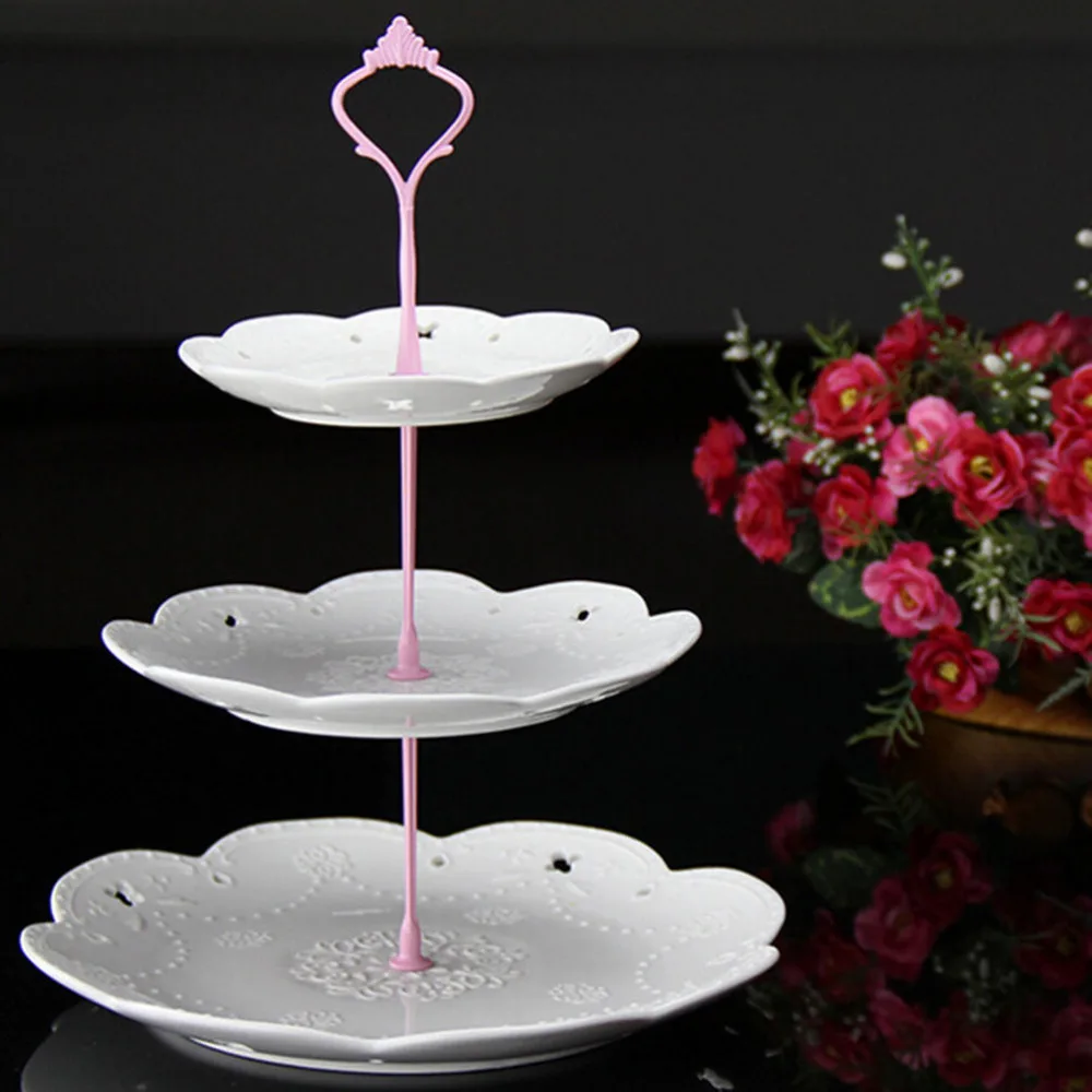 1 Set Cake Plate Stand 2 or 3 Tier fittings Centre Handle Fitting Hardware Rod Wedding Party Decor 6 Colors