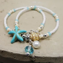 Новинка; серебряный цвет; богемные браслеты с бусинами в виде ракушек для женщин; модные ювелирные изделия для ног; пляжные браслеты для сандалий; обувь для босоножек; подарки