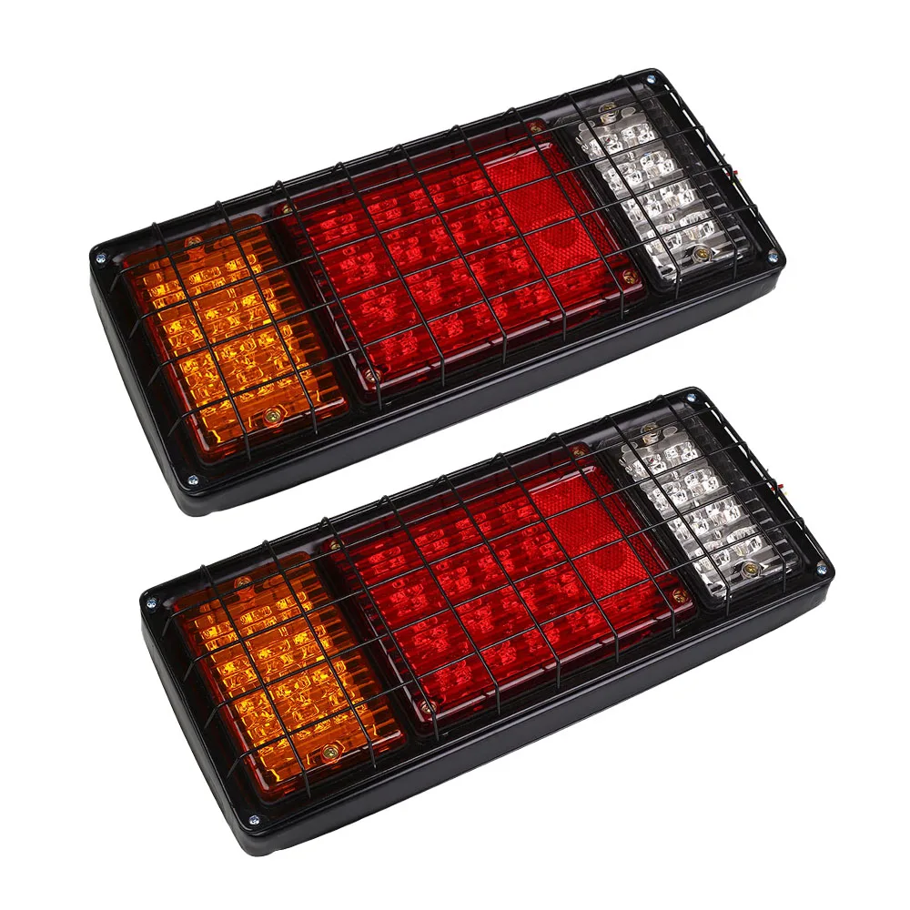 

1Pair 40LED Truck Rear Tail Lights with Iron Net 12V 24V Trailer Lorry Turn Signal Light Stop Reverse Lamp