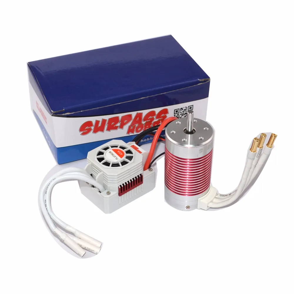 Бесщеточный двигатель SURPASS HOBBY Platinum Set 3665 2600KV/3100kv с 60A ESC водонепроницаемый для 1/10 RC