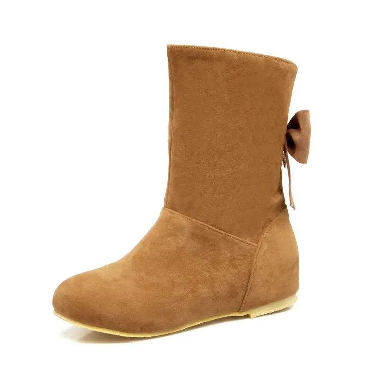Big Size 11 12 13 14 The Trend of Butterfly-knot Sleeve in Boots after Rising in the Round Head of Europeans and Americans