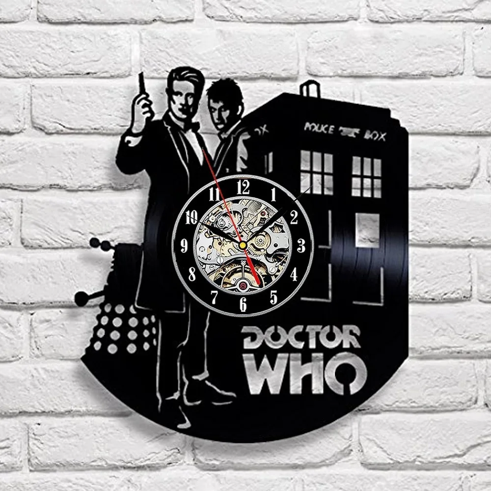 Виниловые настенные часы Doctor Who Art Подарочная комната современная домашняя