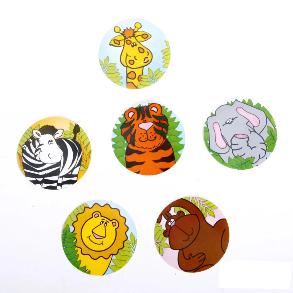 

100pcs/Roll Jungle Animals Hand Made Self Adhesive Sealing Sticker Labels for Tins Boxes Bags Gift Cake Baking Sealing Sticker