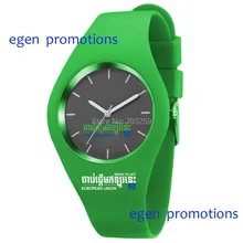 100 шт./лот персонализированные силиконовые geneval аналоговые часы логотип женщин часы смешивать цвета много EG-GSW011