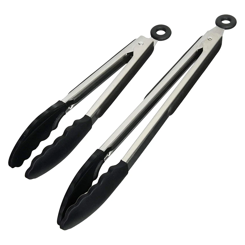 Silicone Kitchen Tongs BBQ Grilling Tongs Bread Food Salad Serving Tongs Clip Barbecue Cooking Tongs BBQ Tools Kitchen Utensils (1)