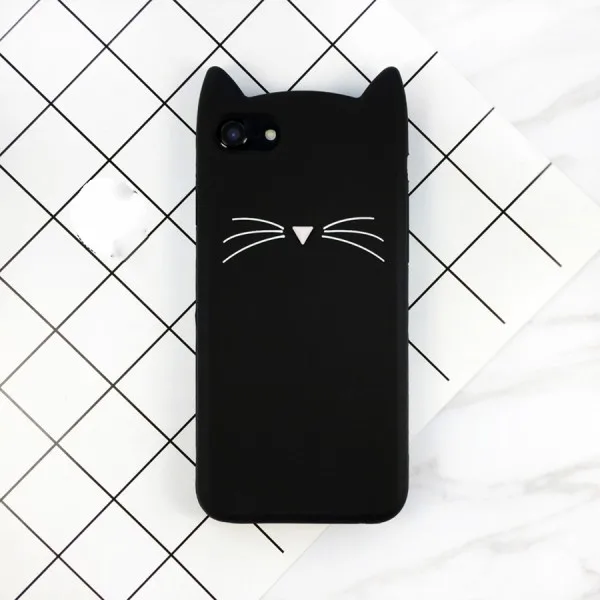 Милые 3D мультфильм борода кошка Китти блеск телефон чехол для OnePlus 5 т 1+ 5 3 3 т 1+ 3 Т Мягкий силиконовый чехол Fundas Coque для OnePlus 6 - Цвет: Черный