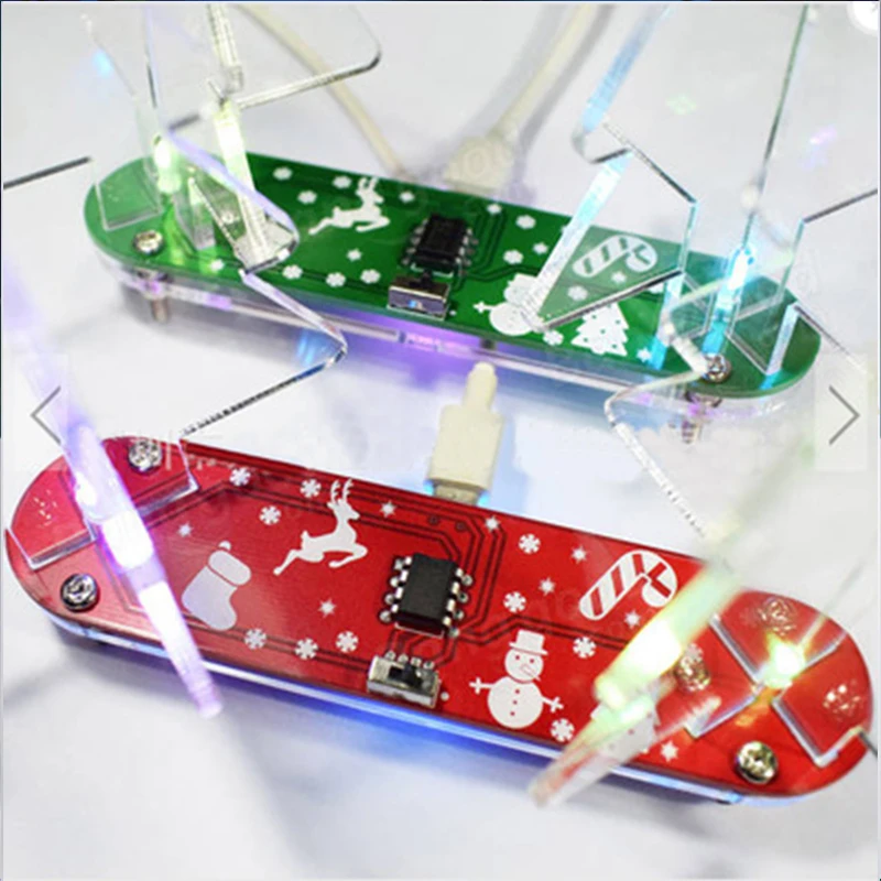 DIY Полный Цвет изменение светодио дный акрил 3D Рождественская елка электронного обучения комплект