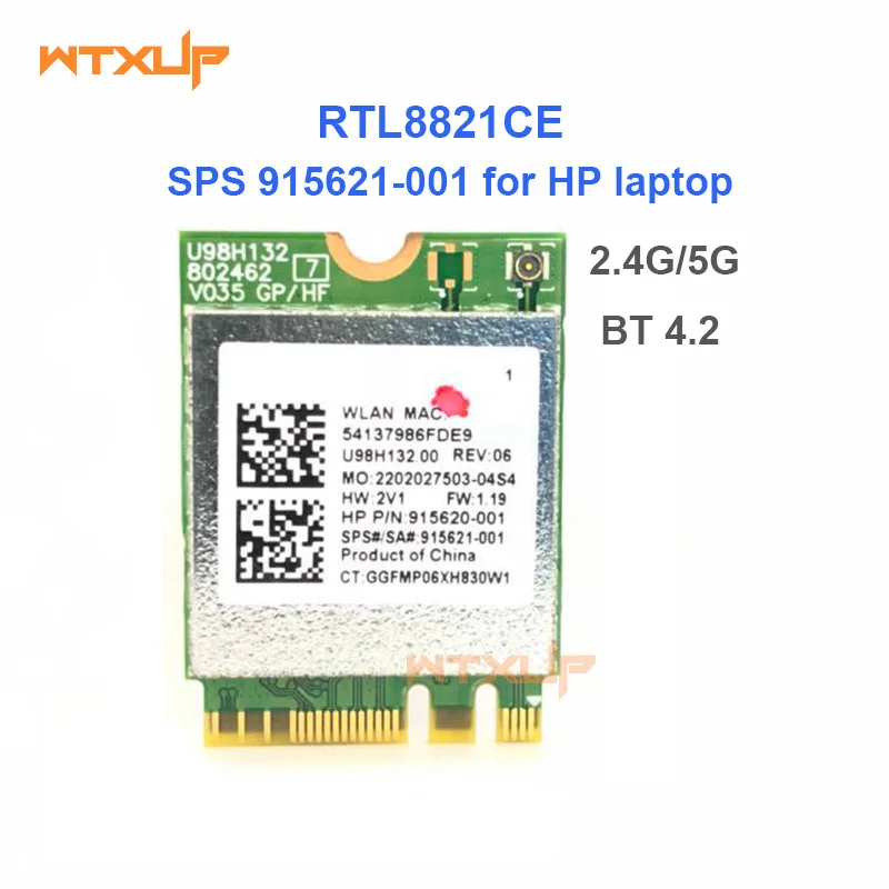 RTL8821CE 802.11AC 1X1 Wi-Fi+ BT 4,2 комбинированная карта адаптера SPS 915621-001 беспроводная сетевая карта для hp ProBook 450 G5 PB430G5 серия