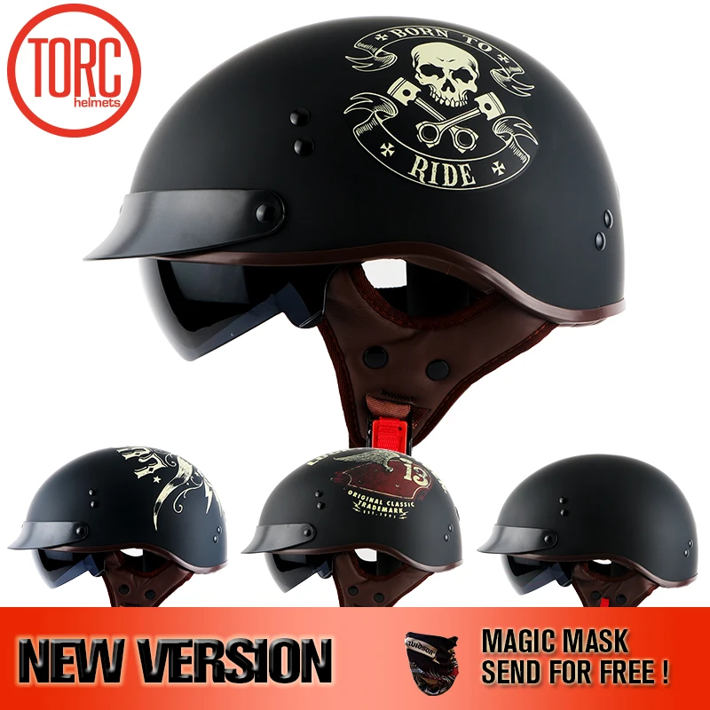 TORC 2018 Harley helmet With Inner Sun Visor Vintage Half Face Motorcycle summer Helmet Casco Casque Moto Retro Helmets DOT T55 цена TORC 2018 Harley helmet With Inner Sun Visor Vintage Half Face Motorcycle summer Helmet Casco Casque Moto Retro Helmets DOT T55 цены онлайн