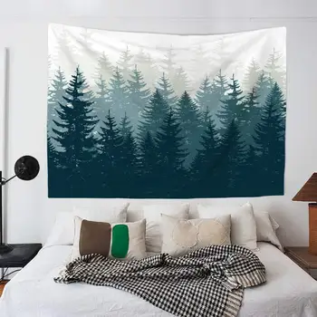 

Free Shipping 1pcs Forest Tapestry Hippie Home Decor Wall Hanging Boho Home Tapestry Wall Sitting Blanket Tablecloth LL06