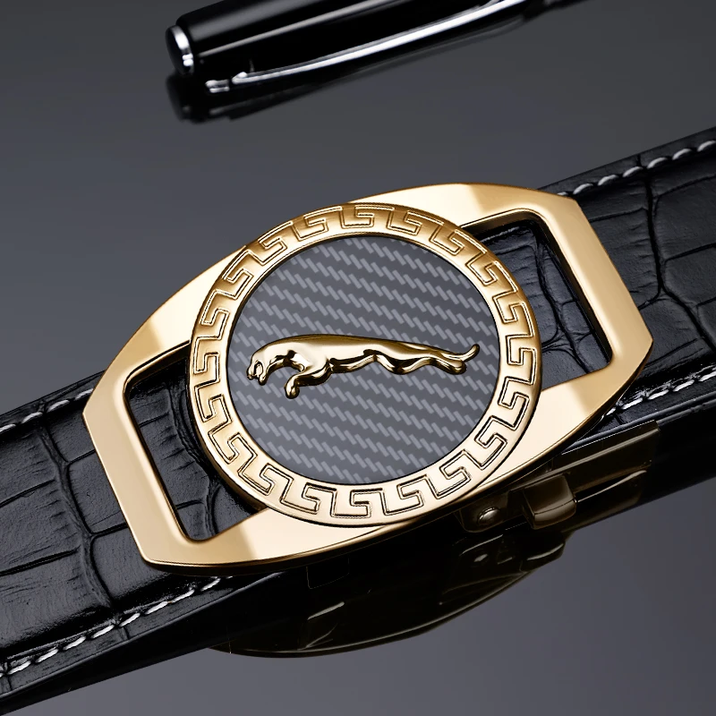 

Brand Belt Men Top Quality Genuine Luxury Leather Belts for Men Strap Male Metal Automatic Buckle Williampolo 18400P