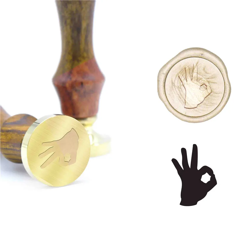 Wax seal Жесты хорошо воск печать штамп Свадебная подарочная печать B5 индивидуальный восковой штамповки букв для ювелирных изделий штамп деревянная ручка DIY древняя печать ретро штамп - Цвет: Wax seal