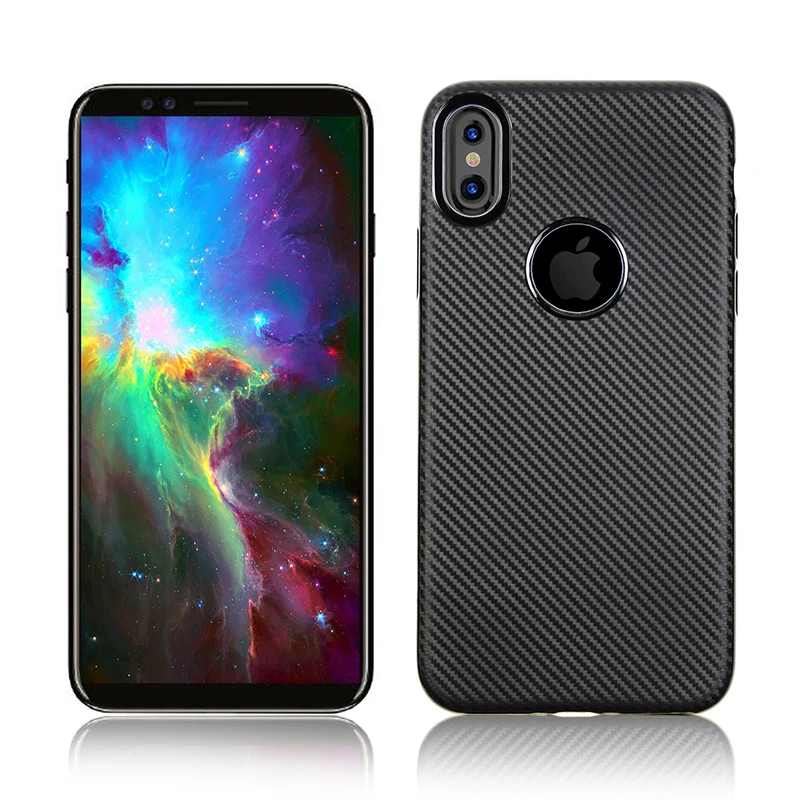 carbon fiber silicone case iphone x (1)