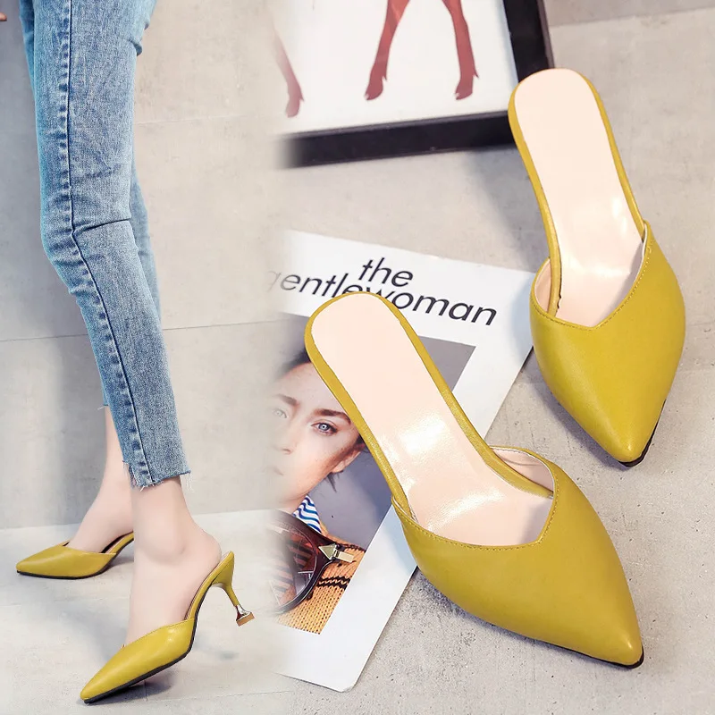 

Women High Heels Shoes 2019 New Arrival Summer Thin Heel Shoes Pumps Sexy Slippers For Women Comfortable Women Sandals