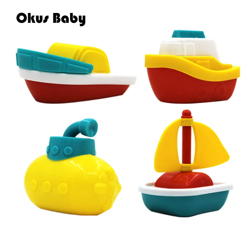 4 шт. комплект новой летней ванны лодки Ванна игрушка подводная лодка Clipper парусник круиз корабль плывет морской игрушки
