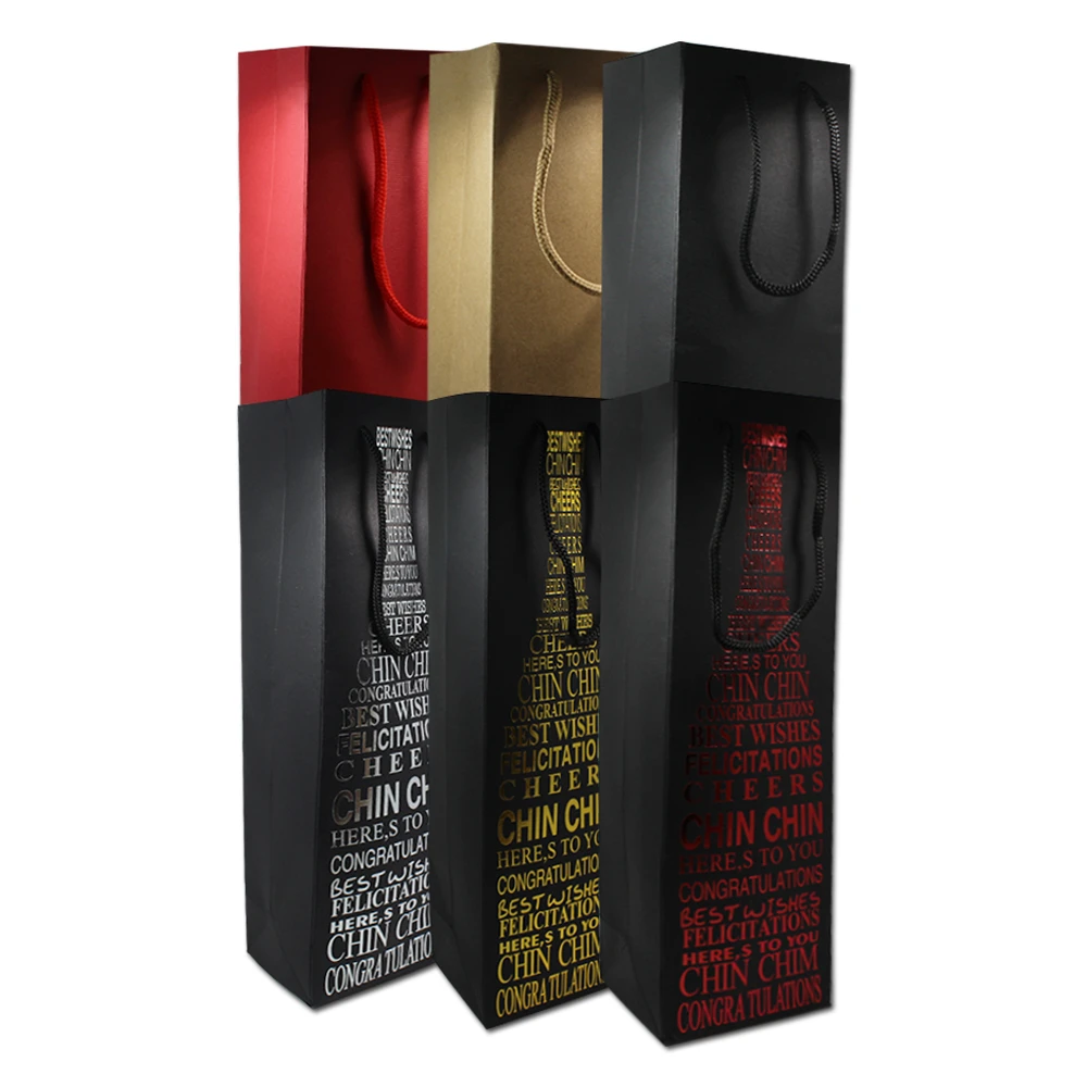 50Pcs 9.5*35*9cm Red Wine Bottles Storage Bags Portable Bottle Package