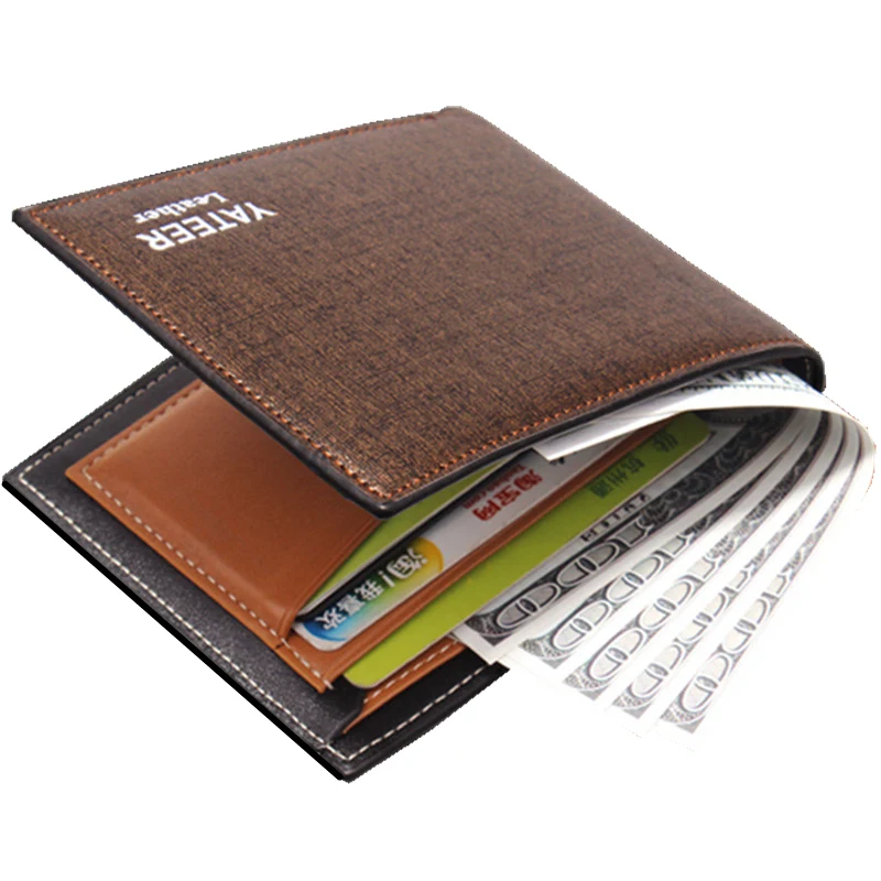 High quality cheap sale Fashion Golden color men's PU leather Wallet