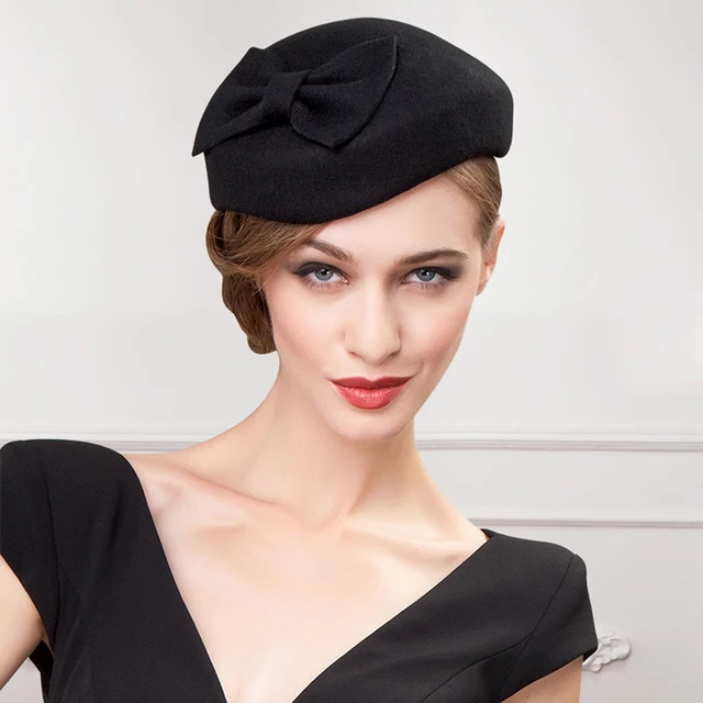 high quality women autumn winter solid fashion formal hats ladies