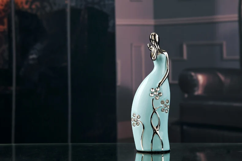 Цзиндэчжэнь керамическая мисс балет керамические фигурки предметы мебели модное фарфоровое украшение синий бриллиант хозяйка