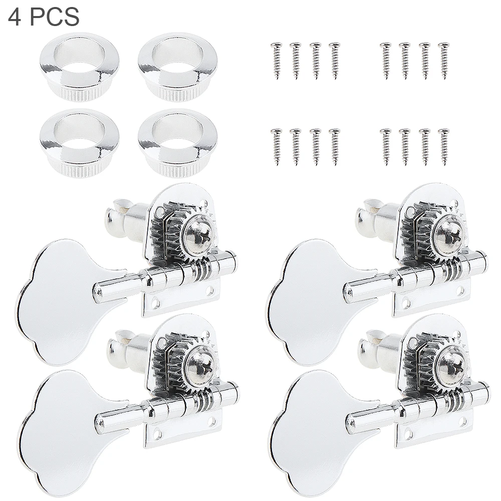 4 шт./лот серебряный бас колышки тюнер 4R открытого типа машинная головка для электрический джаз бас