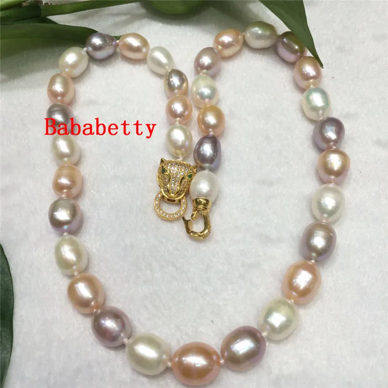 Genuine 11-13mm natural Baroque pink pearl Fashion Necklace Pendant