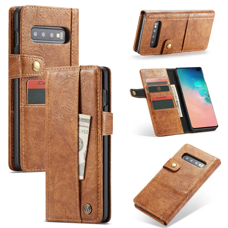 

CaseMe Detachable Leather Back Case For Samsung S10 S10e S10 Plus Card slots TPU PC Wallet Flip Case For Galaxy S10e Cover Coque