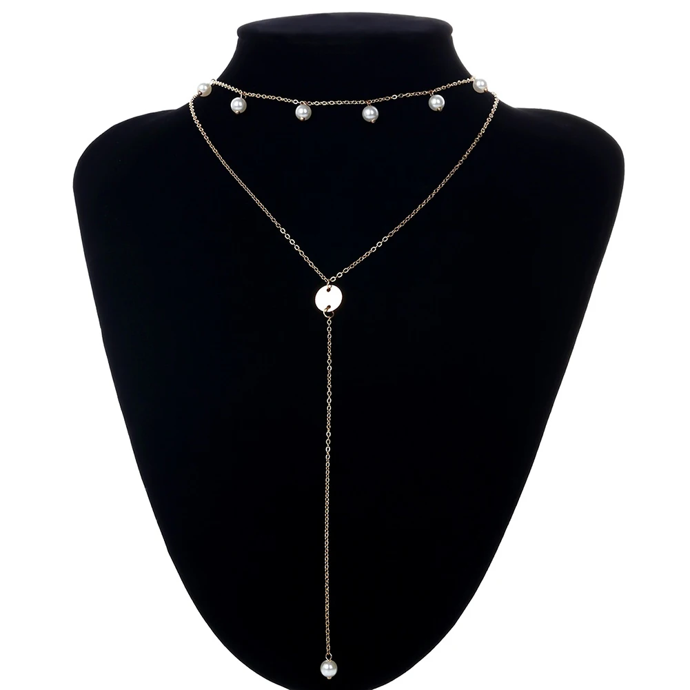

Multi Layer Necklace Chain Choker Jewelry Moon Decoration Gifts Fashion for Women Lady Girl CX17