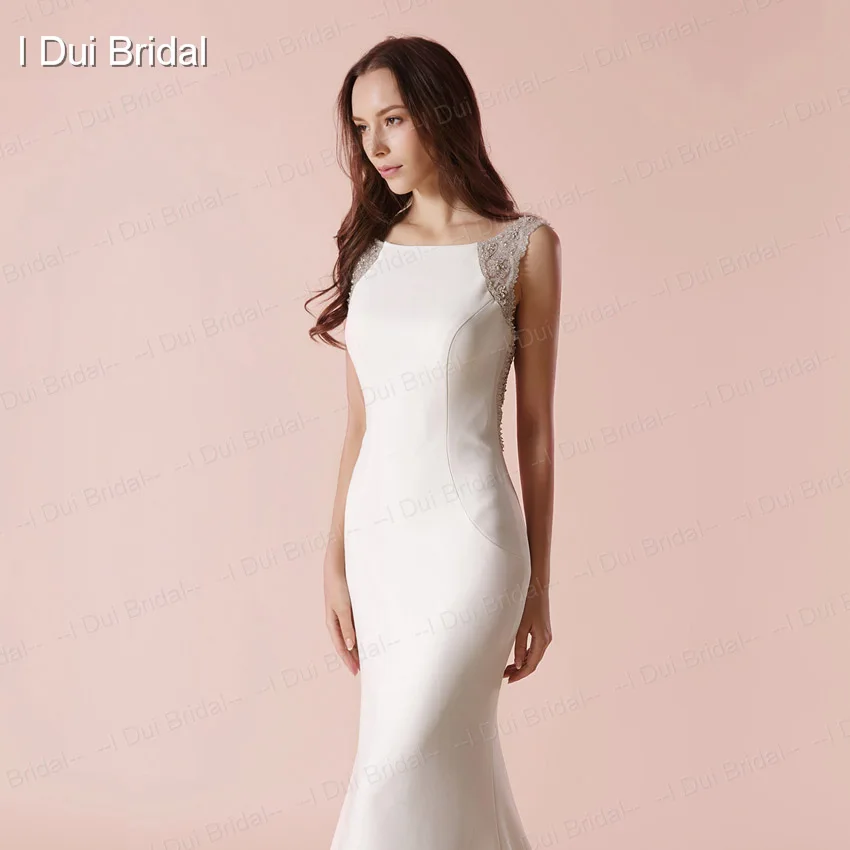 Свадебное платье-футляр роскошный драгоценный камень с бисером Элегантное свадебное платье стиль