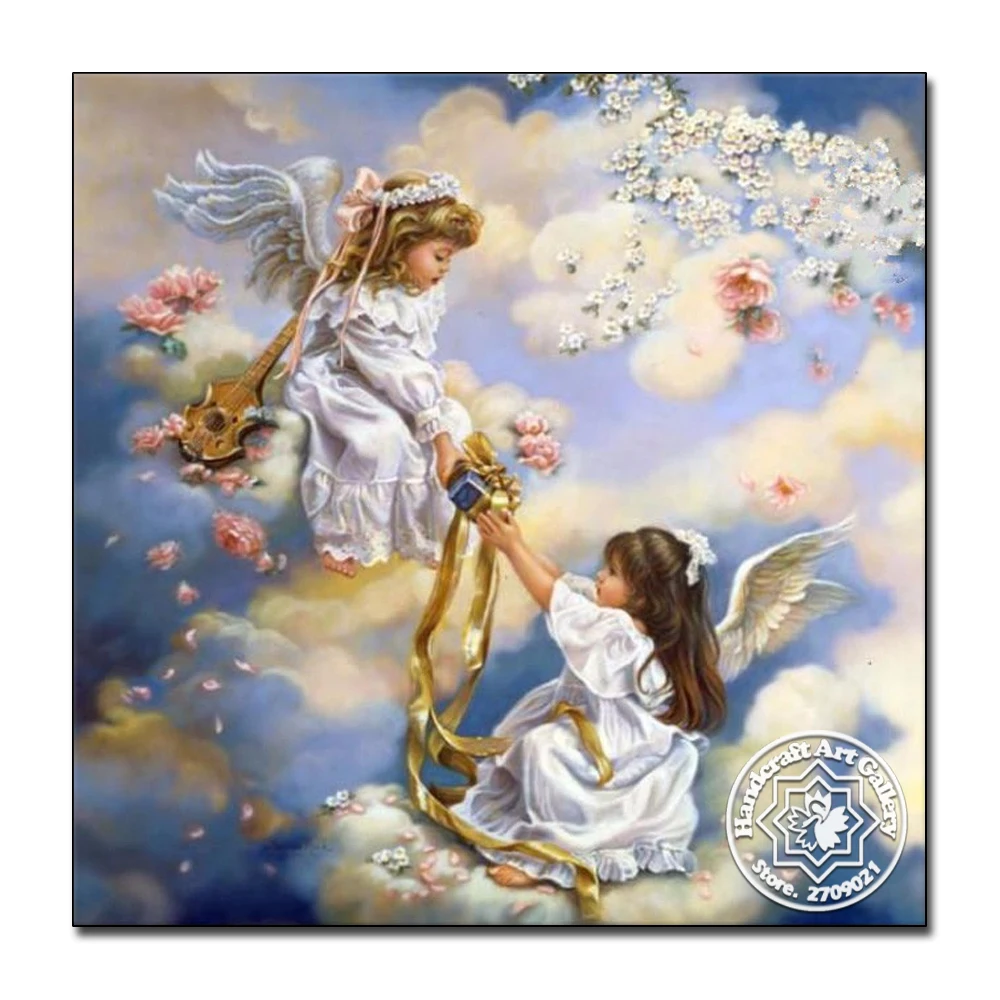 Moonzero Diamond Painting Angel Diamond Painting Children Cross Stitch Kits DIY 5D Mosaic