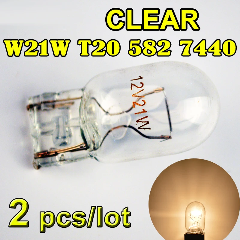 

Hippcron (2 Pieces/Lot) 582 7440 Clear T20 Car Reverse Bulb 12V 21W W21W Glass W3x16q Auto Front Indicator Lamp