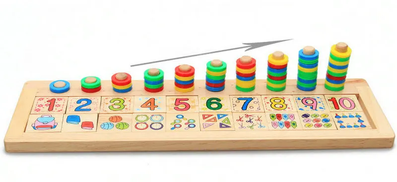 Montessori Wooden Educational Toys Preschool Baby Teaching Counting Stacking Number Montessori Math Training Sensory Kids Toys (3)