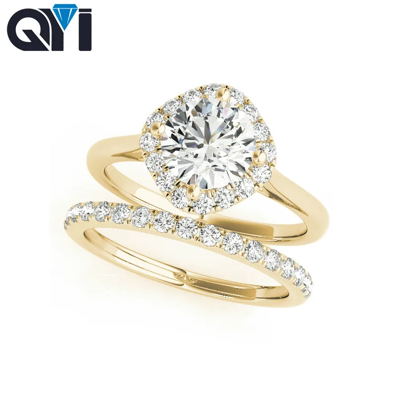 

QYI 925 Sterling Silver Rings Sets Wedding Rings Women Fashion Jewelry For Girls Engagement Private custom
