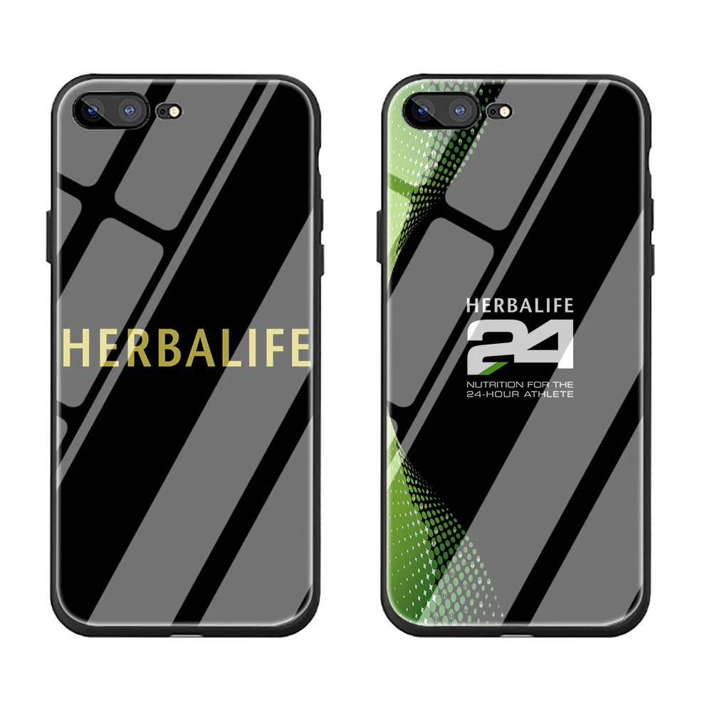 Чехол Herbalife из закаленного стекла из мягкого ТПУ черного цвета для iphone 5 5s 6 6s 7 8 plus X XR XS 11 pro Max