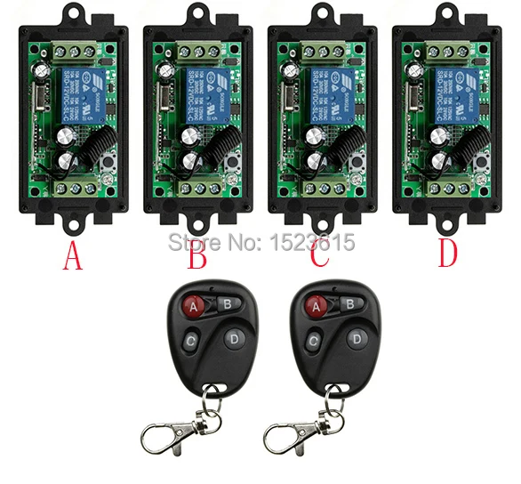 

NEW DC12V 1CH 10A Radio Controller RF Wireless Relay Remote Control Switch 315 MHZ 433 MHZ teleswitch2 Transmitter +4 Receiver